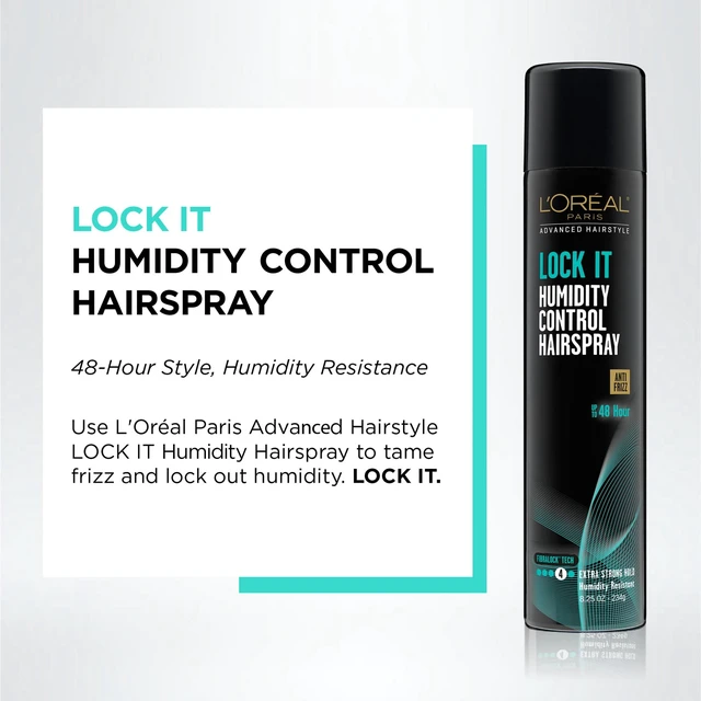 Alt view image 2 of 6 - L'Oreal Paris LOCK IT Weather Frizz Control Hairspray for Normal Hair, 8.25 oz