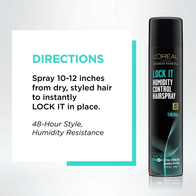 Alt view image 6 of 6 - L'Oreal Paris LOCK IT Weather Frizz Control Hairspray for Normal Hair, 8.25 oz