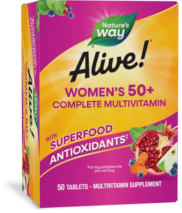 Main image of Nature's Way Alive! Women's 50+ Complete Daily Multivitamin Tablets, B-Vitamins, 50 Count