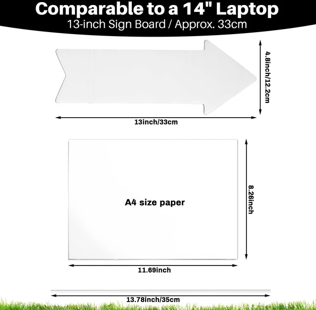 Alt view image 2 of 6 - RAINFLOW Blank Arrow Yard Signs with Stakes, 6 Pack