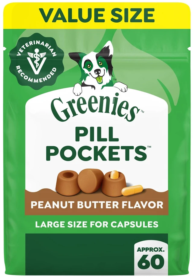 Main image of Greenies Large Dog Pill Pockets Peanut Butter Flavor 15.8oz