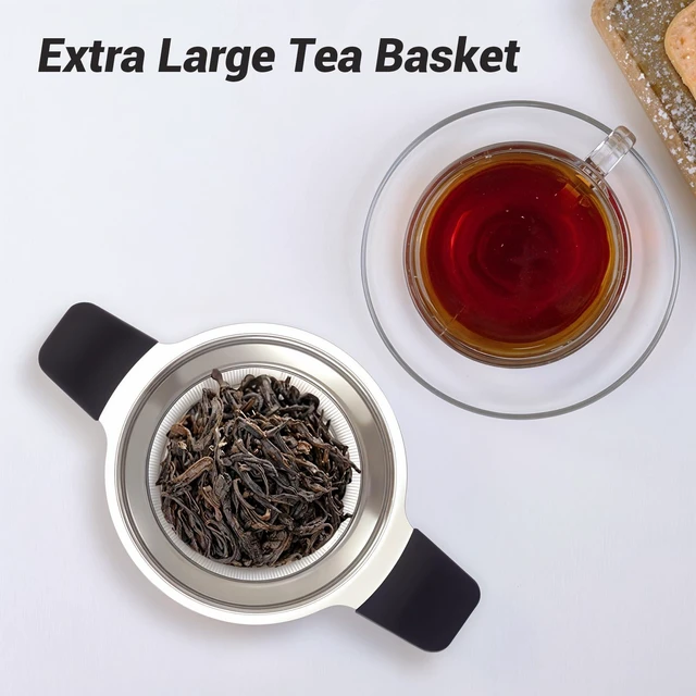 Alt view image 2 of 7 - Tifanso Fine Mesh Stainless Steel Reusable Tea Infuser with Double Handles