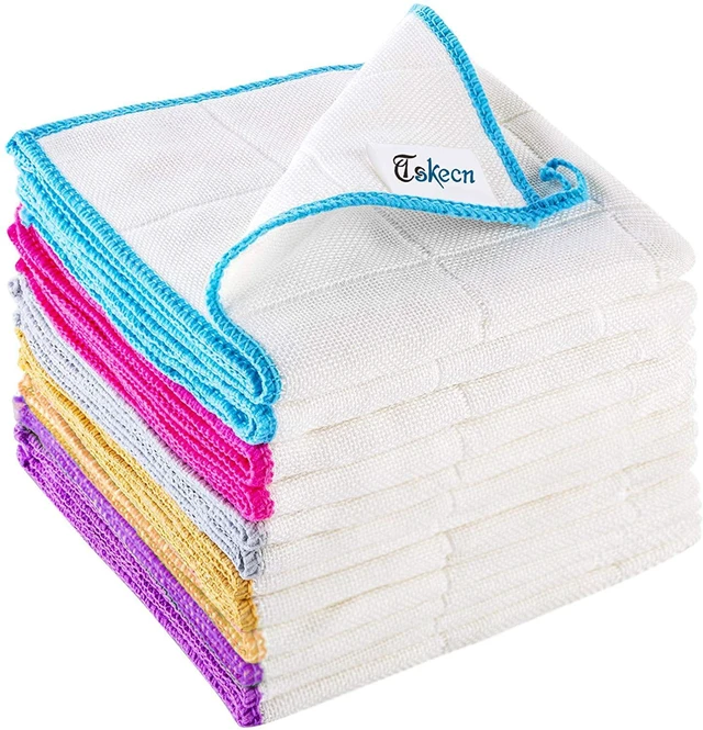 Main image of 10-Piece Reusable Highly Absorbent Kitchen Dish Cloths Set for Bathroom and Counter Cleaning