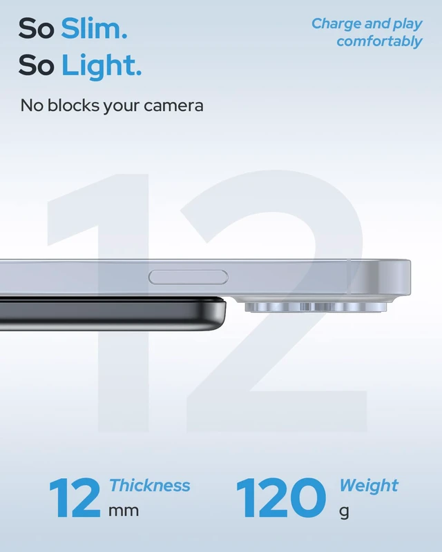 Alt view image 4 of 6 - Wireless Magnetic Power Bank 5000mAh Slim for MagSafe