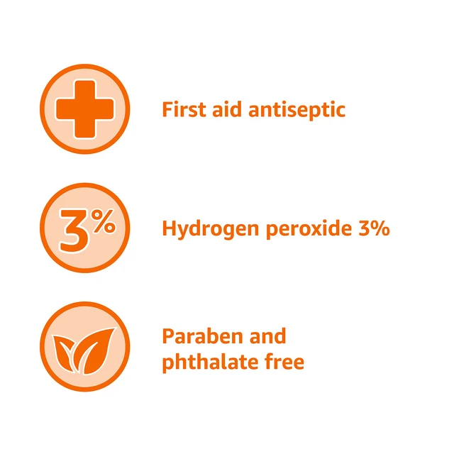 Alt view image 3 of 5 - Amazon Basics Hydrogen Peroxide Topical Solution USP, 32 fl oz, First Aid Antiseptic, 1-Pack