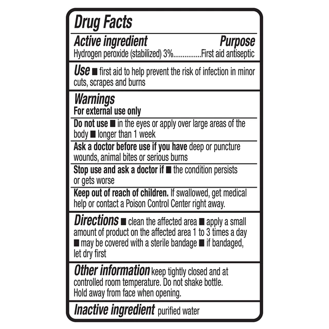 Alt view image 4 of 5 - Amazon Basics Hydrogen Peroxide Topical Solution USP, 32 fl oz, First Aid Antiseptic, 1-Pack