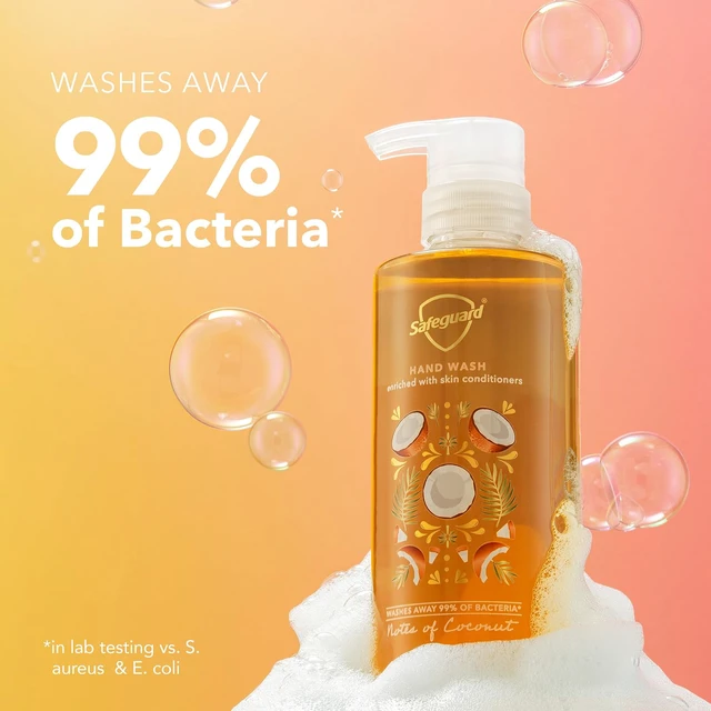 Alt view image 3 of 6 - Safeguard Liquid Hand Soap, Micellar Deep Cleansing, Coconut Scent, 15.5oz, Washes Away 99% Bacteria, pH Balanced, with Natural Moisturizers and Skin Conditioners