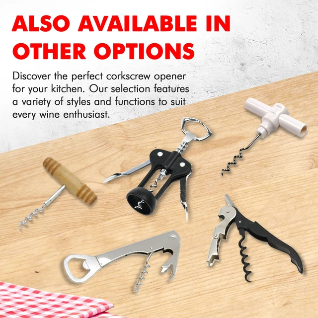 Alt view image 3 of 7 - Chef Craft Select Waiters Corkscrew with Foil Cutter and Bottle Opener, 5in, Stainless Steel/Black