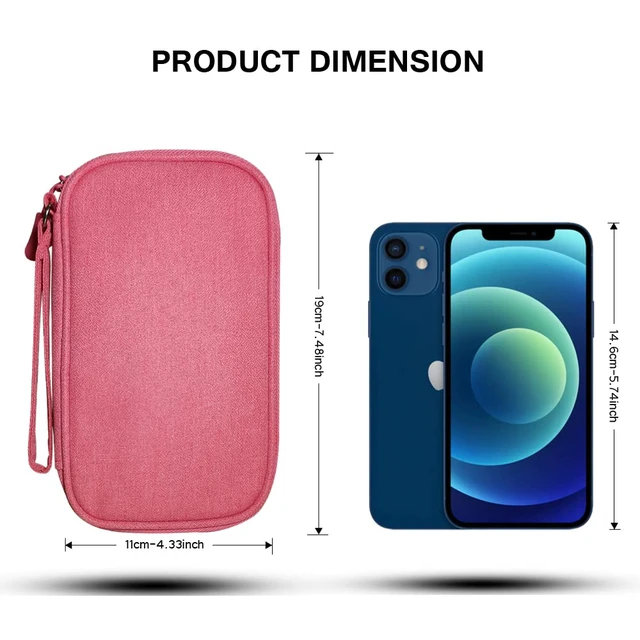Alt view image 3 of 7 - Electronics Shockproof Travel Organizer Bag for Earphone Powerbank USB Hard Drive SD Card (Pink)