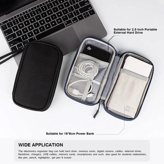 Alt view image 2 of 7 - Electronics Shockproof Travel Organizer Bag for Earphone Powerbank USB Hard Drive SD Card (Pink)