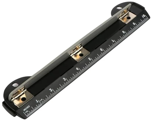 Alt view image 3 of 7 - Performore 3-Hole Punch, 5-Sheet Capacity, Built-in 10" Ruler, Portable for Office & School Supplies