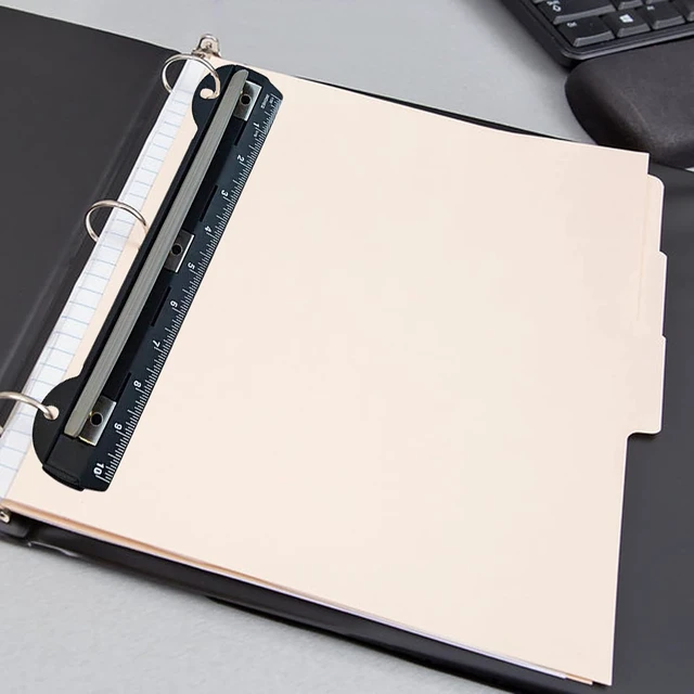 Alt view image 2 of 7 - Performore 3-Hole Punch, 5-Sheet Capacity, Built-in 10" Ruler, Portable for Office & School Supplies