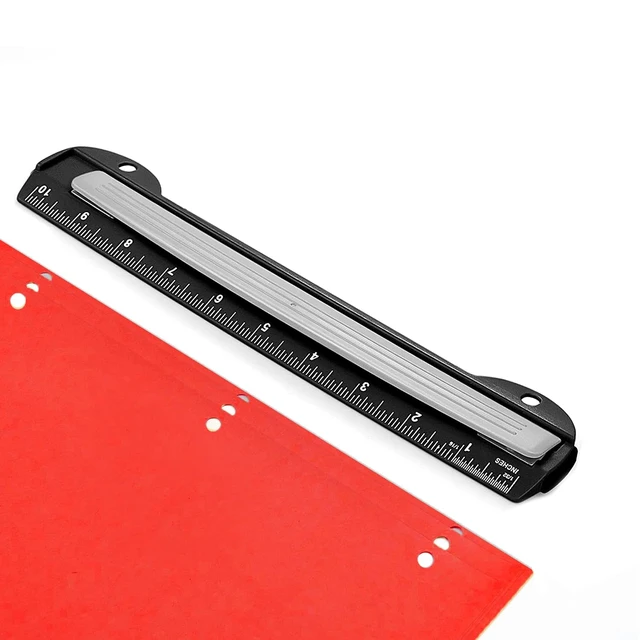 Alt view image 7 of 7 - Performore 3-Hole Punch, 5-Sheet Capacity, Built-in 10" Ruler, Portable for Office & School Supplies