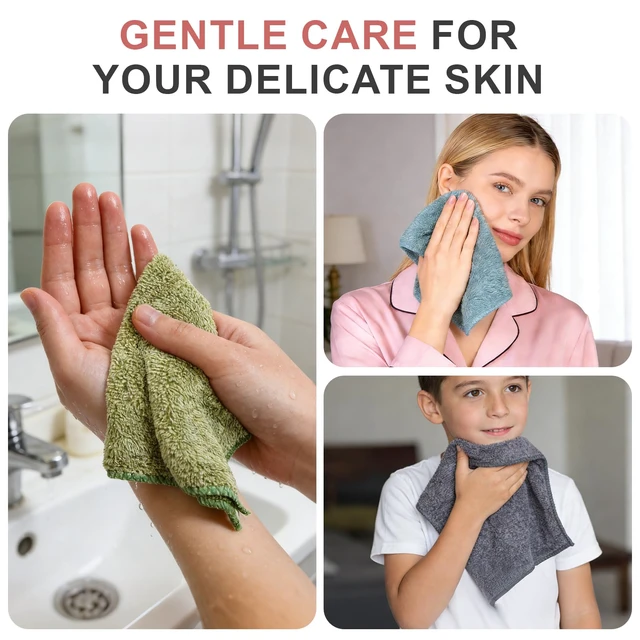 Alt view image 3 of 6 - 10-Pack Premium Washcloths Highly Absorbent Super Soft Face Towels