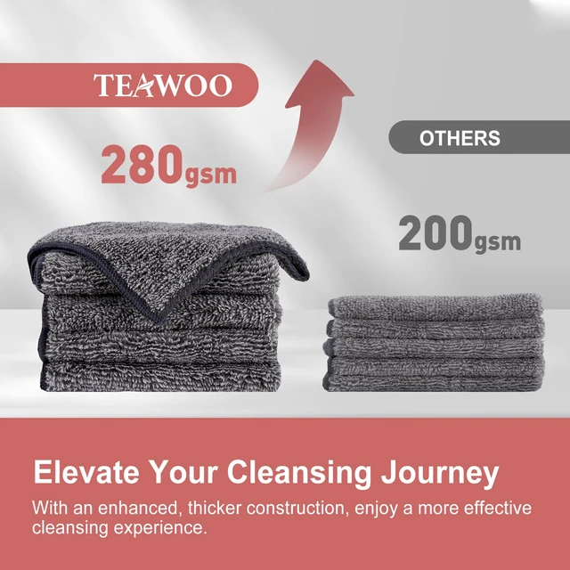 Alt view image 5 of 6 - 10-Pack Premium Washcloths Highly Absorbent Super Soft Face Towels