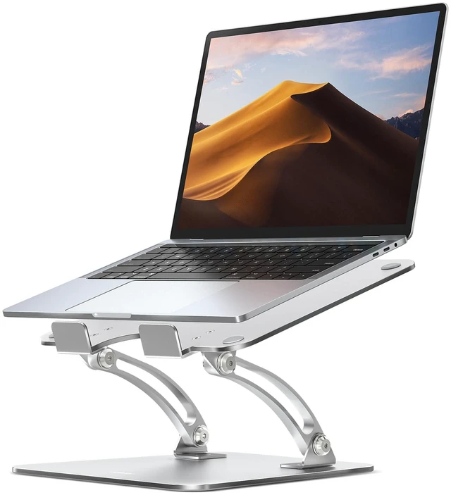 Main image of Nulaxy Ergonomic Adjustable Laptop Stand with Advanced Heat-Vent, Heavy-Duty, Dual Foldable, for Mac 10-16" Laptops