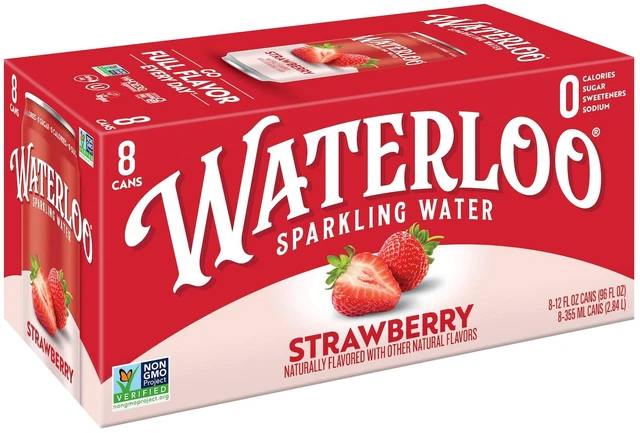 Main image of Waterloo Sparkling Water Strawberry, 12 fl oz, 8 Pack Cans
