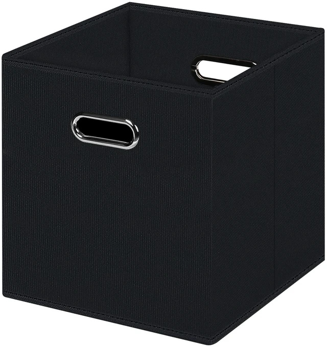 Main image of Black Foldable Fabric Storage Cube Bins, Organizer Baskets with Dual Handles for Home Organization