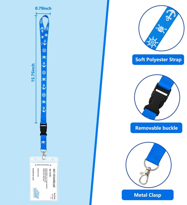 Alt view image 6 of 6 - Cruise Lanyards 4 Pack Waterproof with ID Badge Reel Holder, Detachable Buckle for Ship Key Cards