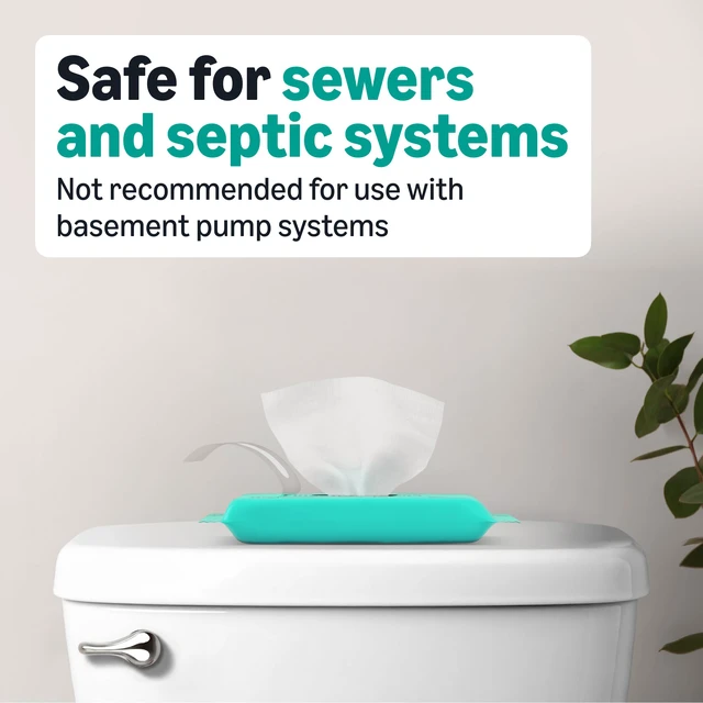 Alt view image 2 of 5 - Amazon Basics Flushable Wipes, Fragrance Free, Adult Wet Wipes, 126 Count (3 Packs of 42)
