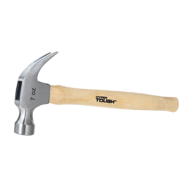 Alt view image 2 of 4 - Hyper Tough 7oz Wood Handle Claw Hammer with Smooth Face