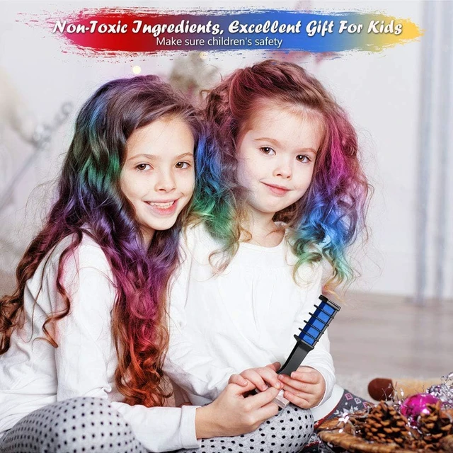 Alt view image 5 of 7 - LAWOHO Hair Chalk Comb 6 Colors Temporary Hair Dye Marker Gifts for Girls Kids Adults Halloween Christmas Birthday Party Cosplay