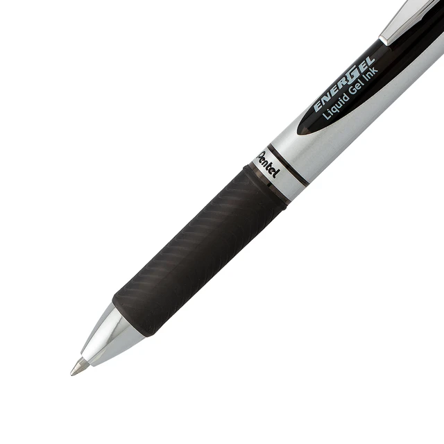Alt view image 5 of 5 - Pentel EnerGel RTX Retractable Liquid Gel Pen, 0.7mm Medium Line, Metal Tip, Black Ink, Pack of 2 (BL77BP2A)