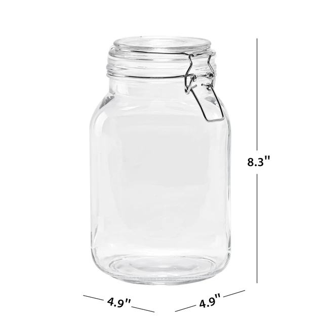 Alt view image 5 of 6 - Mainstays 67oz Glass Airtight Food Storage Jar Canister with Locking Lid for Dry Food, Coffee, Sugar