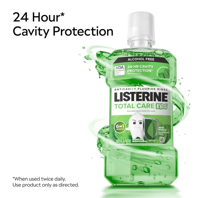 Alt view image 3 of 6 - Listerine Total Care Kids Mouthwash, Mint Shield, 16.9fl oz/500mL
