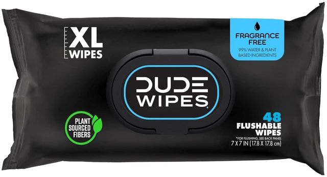 Main image of DUDE Wipes Unscented Adult Flushable Wet Wipes for Sensitive Skin, 48 Count