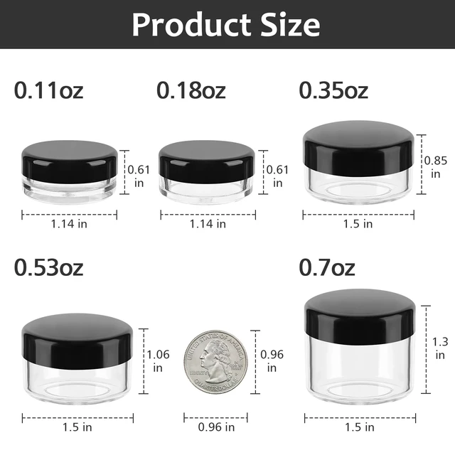 Alt view image 2 of 7 - Accmor 10 Pieces 0.11/0.18/0.35/0.53/0.7OZ Makeup Travel Containers Cosmetic Jars with Lids and 5 Pieces Mini Spatulas for Gift (Random Color)