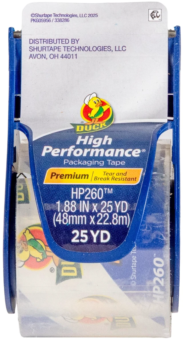 Alt view image 2 of 6 - Duck Duck High Performance Packing Tape with Dispenser, Clear, 1.88in x 25yd