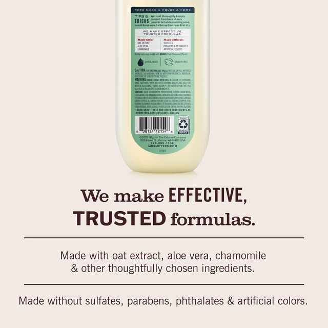 Alt view image 5 of 6 - Mrs. Meyer's Clean Day 3 in 1 Dog Shampoo, Sweet Chamomile Scent, 14oz