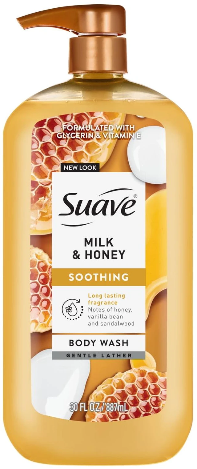Main image of Suave Milk & Honey Moisturizing Body Wash with Glycerin & Vitamin E, 30 FL OZ Pump