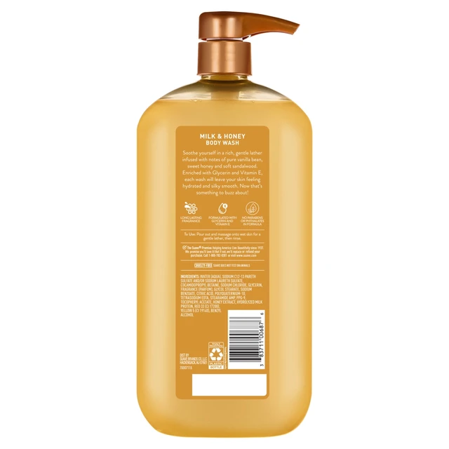 Alt view image 6 of 6 - Suave Milk & Honey Moisturizing Body Wash with Glycerin & Vitamin E, 30 FL OZ Pump