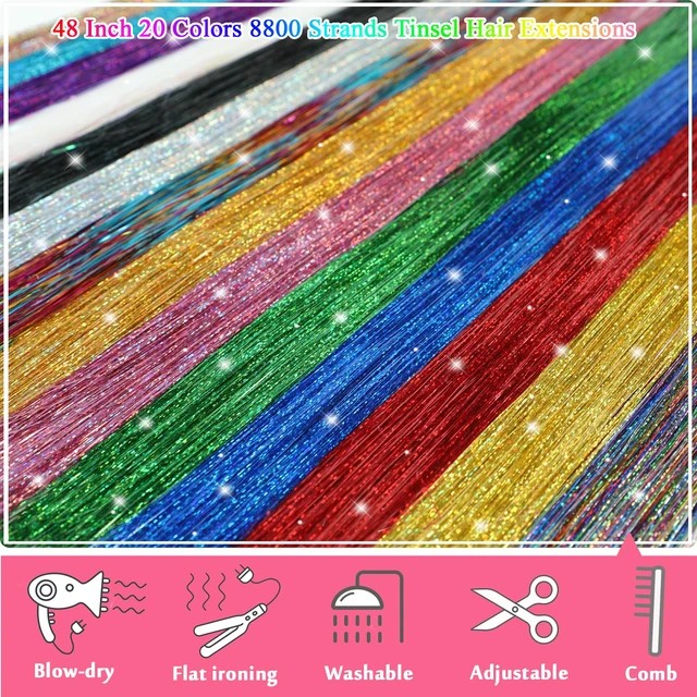 Alt view image 3 of 7 - Tinsel Hair Extensions 20 Colors 8800 Strands