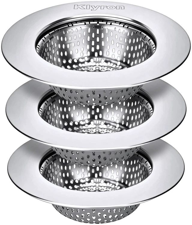 Main image of Kitchen Sink Drain Strainer 3-Pack, Food Catcher, 3.5-Inch Fit