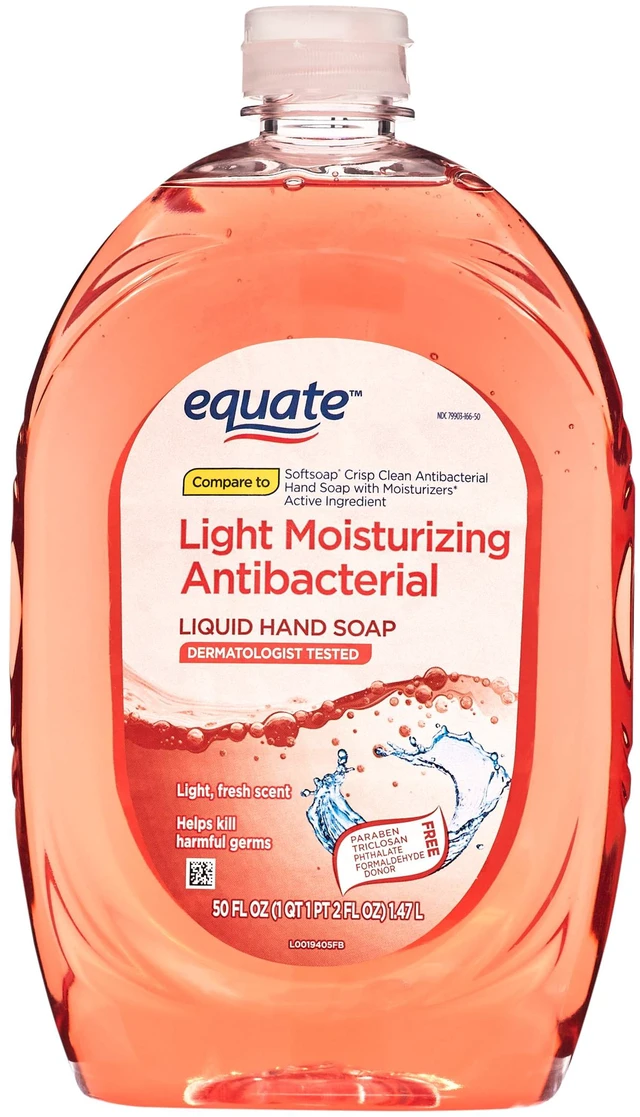 Alt view image 3 of 7 - Equate Light Moisturizing Antibacterial Liquid Hand Soap, 2 Pack, 50 fl oz