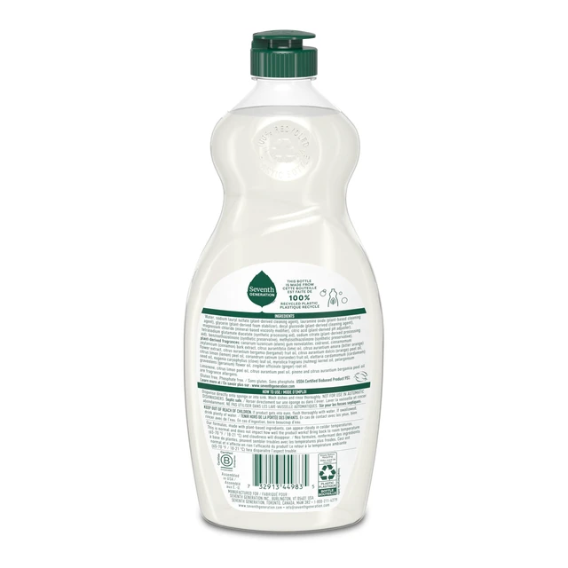 Alt view image 2 of 6 - Seventh Generation Dish Soap Fresh Lime & Ginger Scent 1 count Dishwashing Soap Dish Detergent Liquid Soap 19 oz