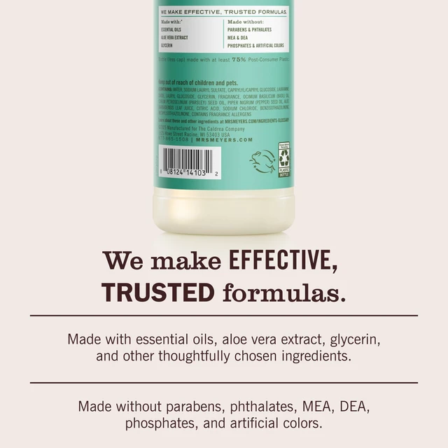 Alt view image 3 of 6 - MRS. MEYER'S CLEAN DAY Liquid Dish Soap, Basil, 16 fl. oz