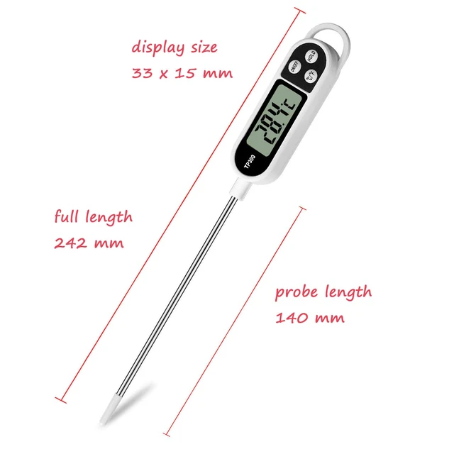 Alt view image 7 of 7 - Digital Meat Food Thermometer for Cooking Kitchen BBQ, Probe Instant Read Thermometer with Long Probe for Candy Candle Milk Yogurt Deep Fry Roast Baking Temperature