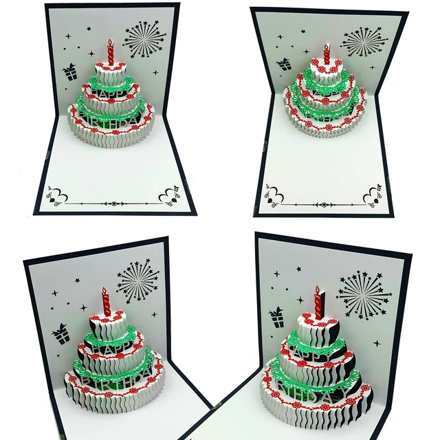 Alt view image 4 of 5 - 3D Pop Up Birthday Cards,Warming LED Light Cake Music Happy Card Postcards Greeting Cards Laser Cut Best for Mom,Wife,Sister, Boy,Girl,Friends 1 Pack