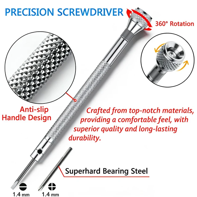 Alt view image 4 of 6 - Eyeglass Repair Kit with Screws - All-in-One Glasses Repair Kit with Precision Screwdriver, Tweezers, Cleaning Cloth and Screws for Glasses - Compact & Portable (Small Kit)