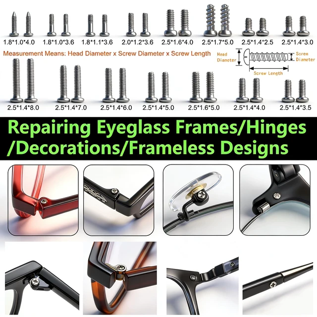 Alt view image 5 of 6 - Eyeglass Repair Kit with Screws - All-in-One Glasses Repair Kit with Precision Screwdriver, Tweezers, Cleaning Cloth and Screws for Glasses - Compact & Portable (Small Kit)