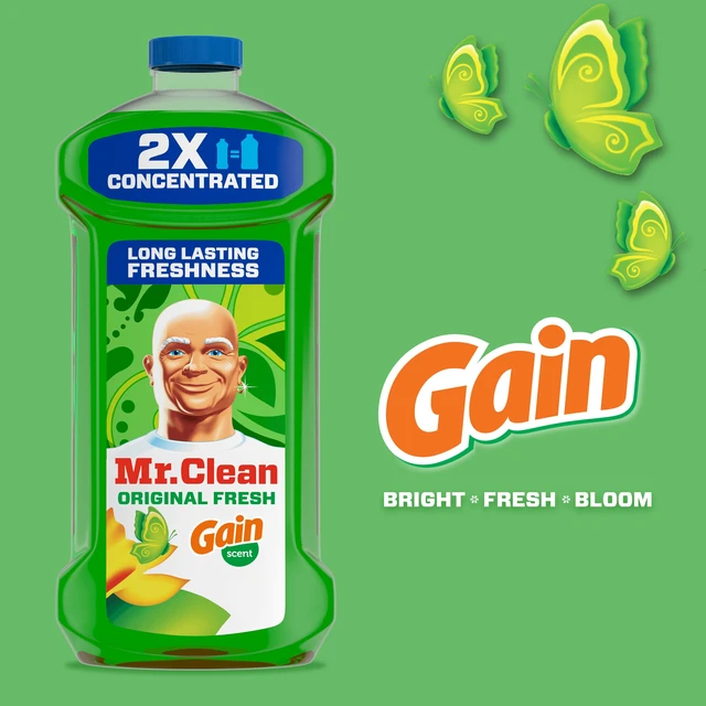 Alt view image 6 of 6 - Mr. Clean All Purpose Cleaner, Floor Cleaner for Mopping Home, Bathroom, & Kitchen, Cleaning Liquid for Mop & Bucket, Cleaning Supplies, Multi-Surface Dilutable, Gain, 41oz