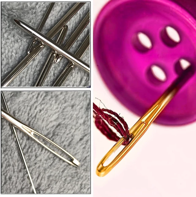 Alt view image 5 of 7 - 19 PCS Knitting Needles Set, Large Eye Blunt Yarn Needles kit, Darning Needles for Yarm & Bent Tapestry Needles, Metal Yarn Needles,Darning Needles for Crocheting,Darning Yarn,Crafting Needle