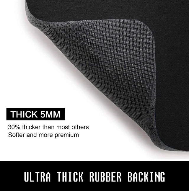 Alt view image 5 of 6 - Mouse Pad, 30% Thicker Black Computer Pad, Anti-Slip Rubber Mouse Mat with Stitched Edges for Gaming, Office, Laptop, PC, Women & Men, 8 x 10 Inch Thick 5 mm, Modern Design, Square