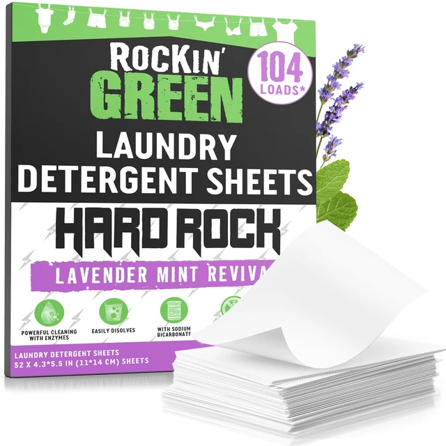 Main image of Rockin' Green Hard Water Laundry Sheets Lavander Mint - Hard Rock 104 Lds