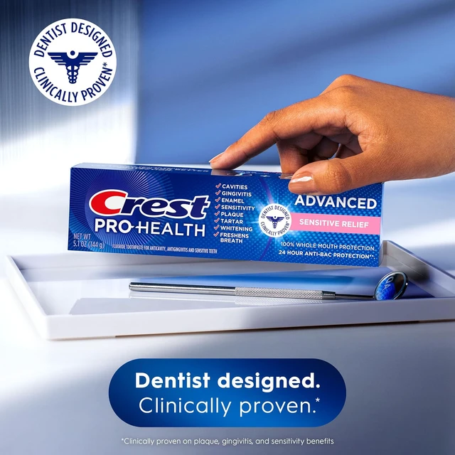 Alt view image 6 of 7 - Crest Pro-Health Advanced Sensitive & Enamel Shield Toothpaste, 5.1 Ounce (Pack of 1) - Packaging May Vary