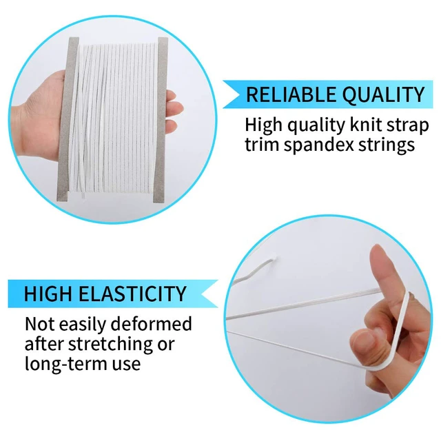 Alt view image 7 of 7 - Airisoer Elastic Bands for Sewing 1/8 Inch x 12 Yards, White